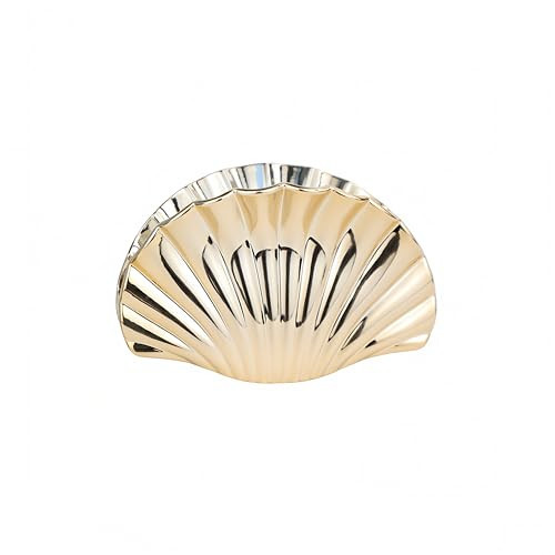 3.94'' Large Gold Shell Claw Clip for Women Cute Resin Seashell Barrettes Unique Hair Accessories for Beach Parties Birthday Cosplay Halloween | Amazon (US)