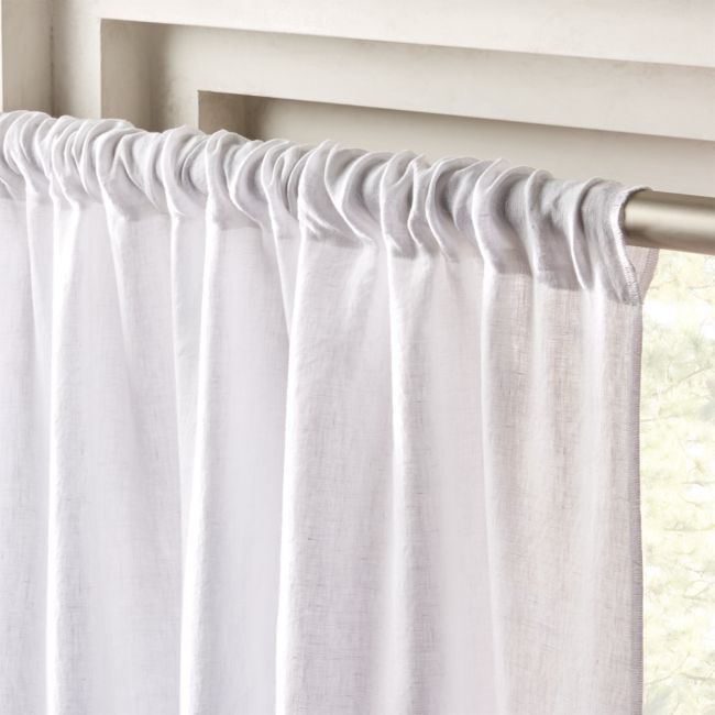White Linen Curtain Panel 48"x84 | CB2