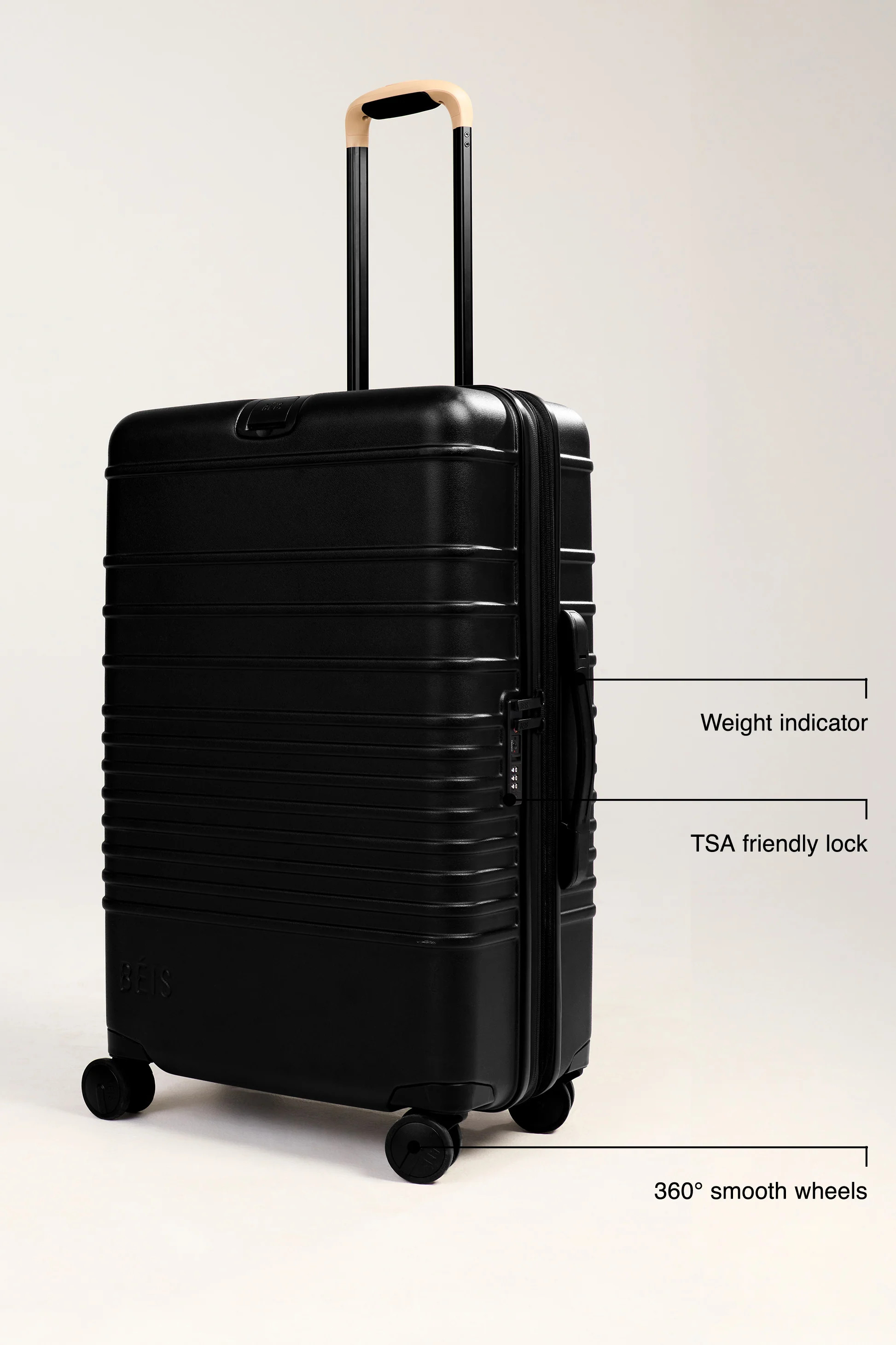 BÉIS 'The Large Check-In Roller' in Black - 29 inch Checked Rolling Luggage & Suitcase | BÉIS Travel