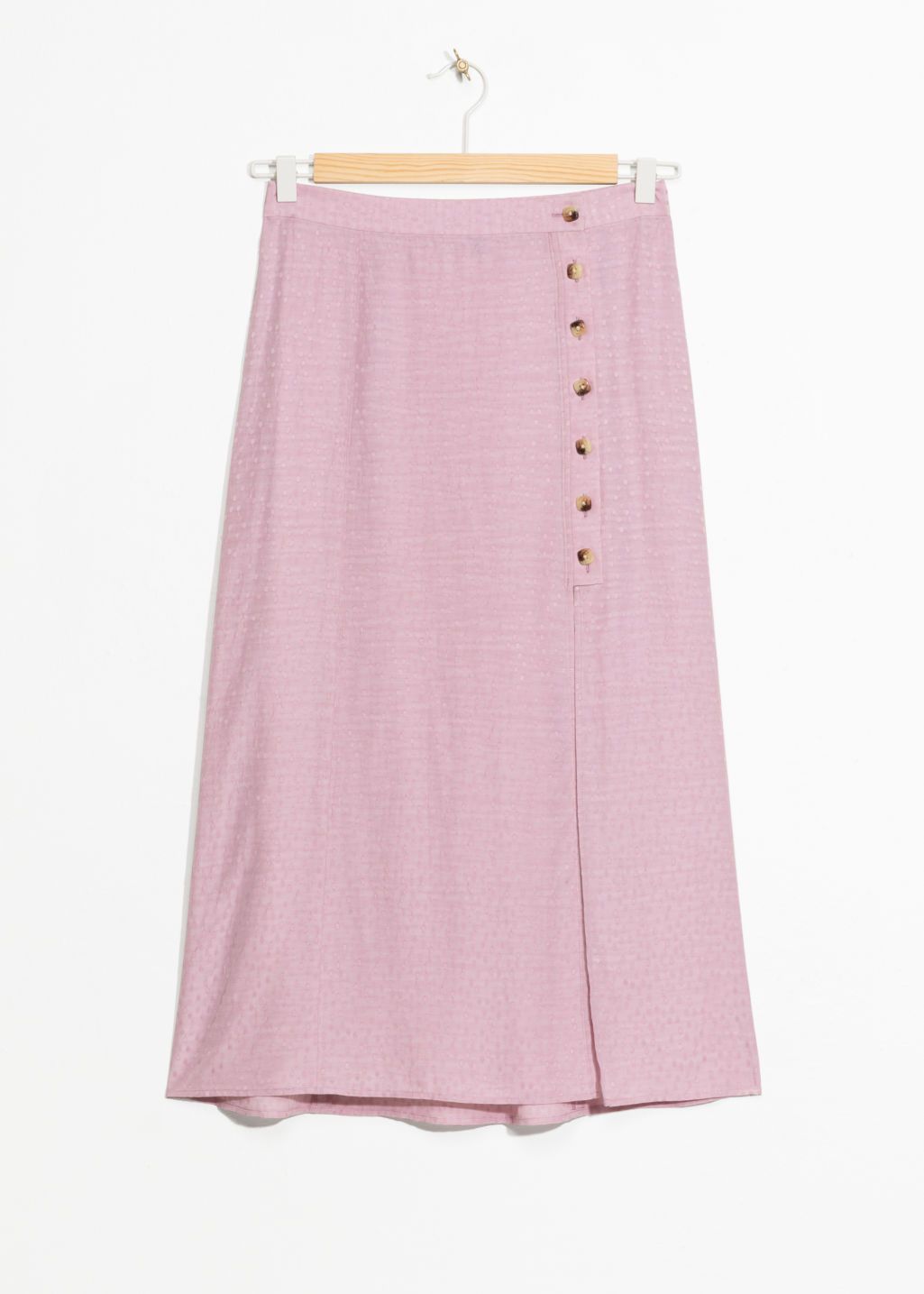 Asymmetrical Button Midi Skirt - Pink - Midi skirts - & Other Stories GB | & Other Stories (EU + UK)