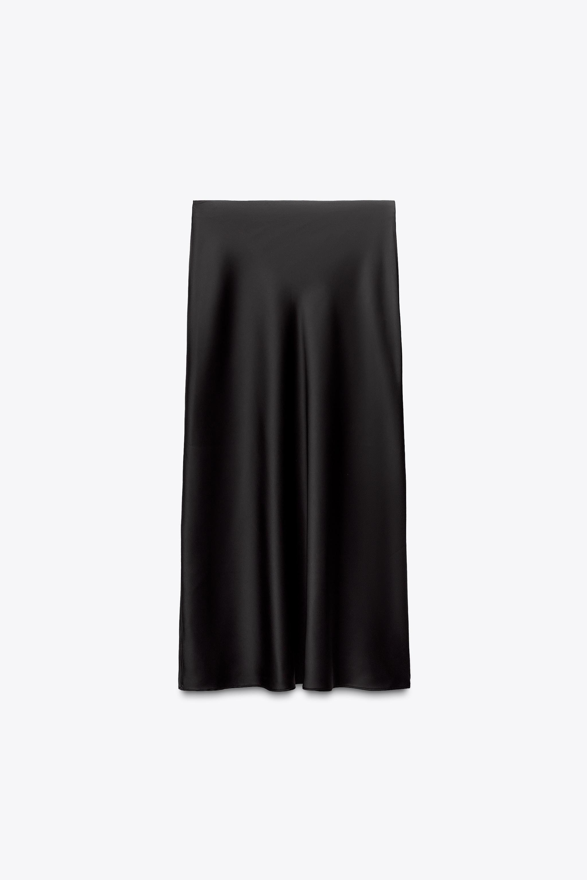 SATIN EFFECT MIDI SKIRT | Zara US