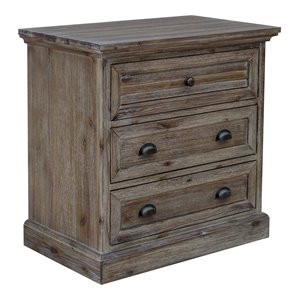 Sunset Trading Solstice 3-Drawer Wood Nightstand in Weathered Gray and Brown | Cymax