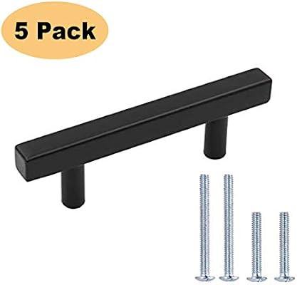 3 Cabinet Handles Black Kitchen Cabinet Pulls Black 5 Pack - Peaha PHJ22BK Drawer Pulls 3 Inch Ba... | Amazon (US)