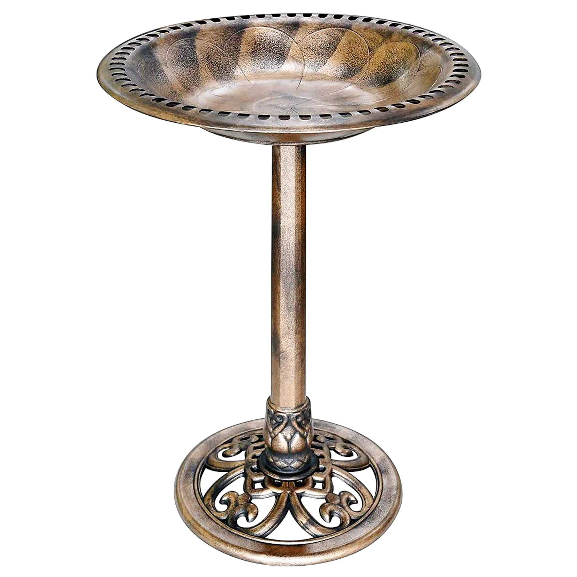 VIVOHOME 28 Inch Height Polyresin Lightweight Antique Outdoor Garden Bird Bath Copper | Amazon (US)