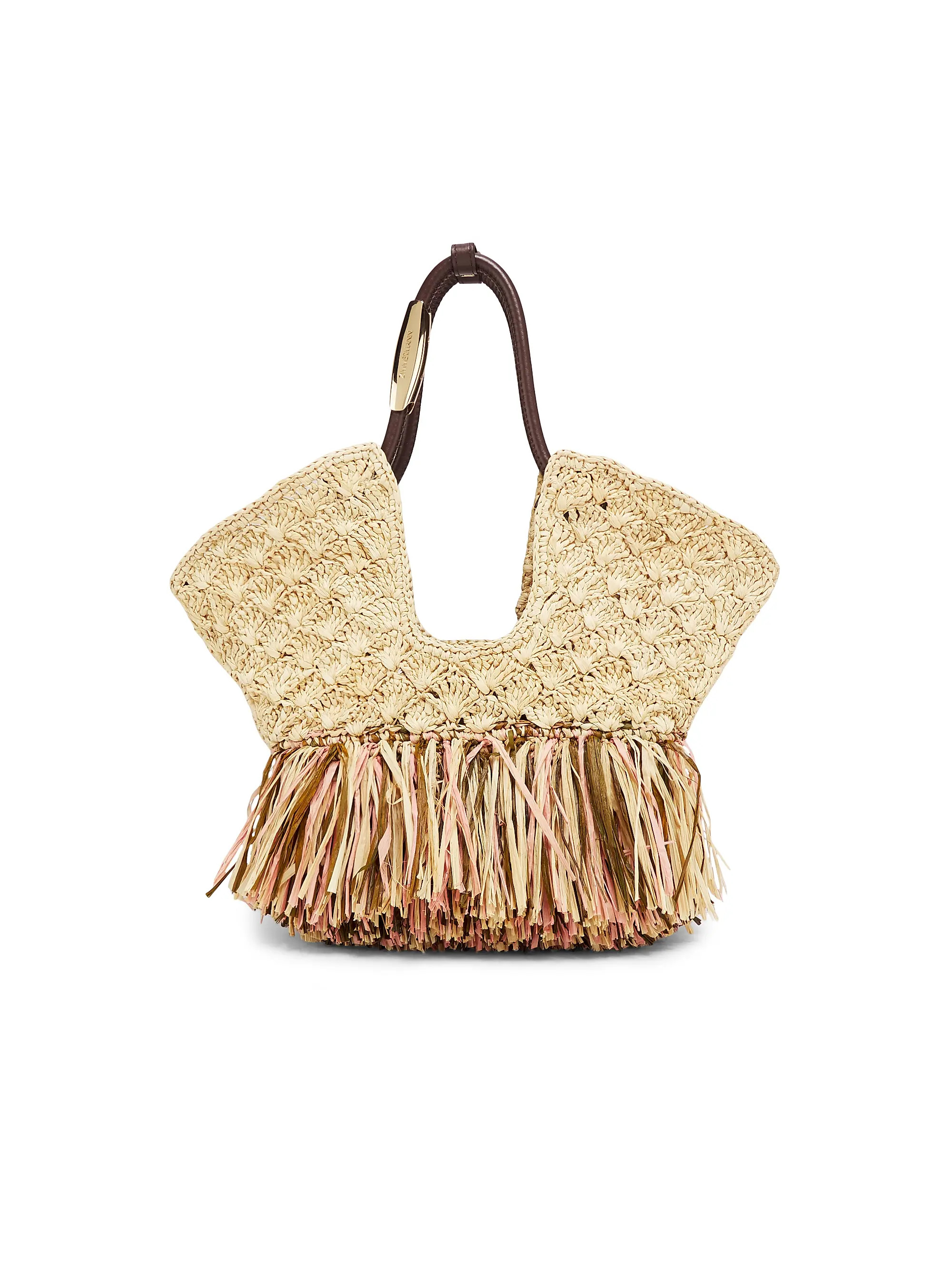 Zimmermann Small Goldentime Fringed Raffia Tote Bag | Saks Fifth Avenue | Saks Fifth Avenue