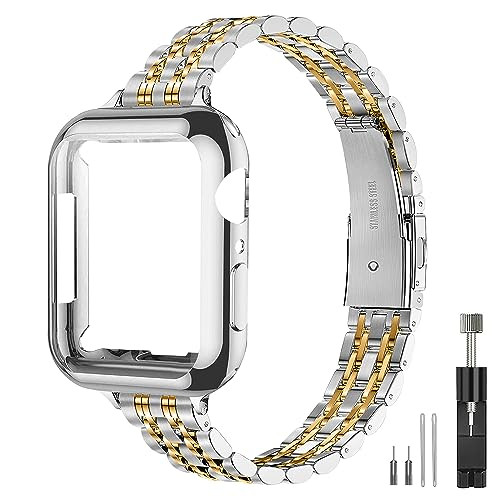 Slim Watch Band Compatible with Apple Watch 41mm 45mm 42mm 44mm 40mm 38mm Metal Stainless Steel W... | Amazon (US)