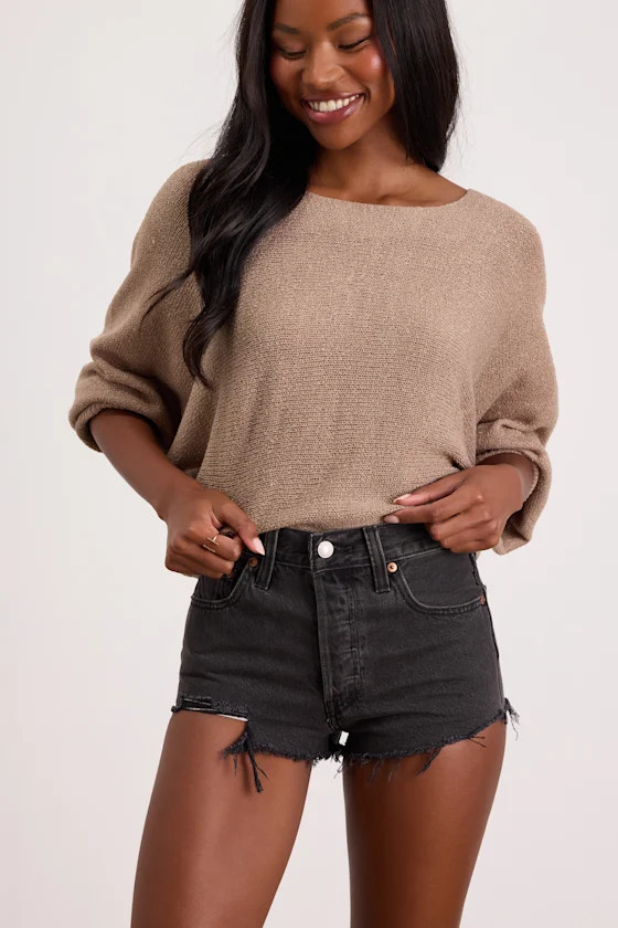 501 Micro Black Distressed High-Rise Denim Shorts | Lulus