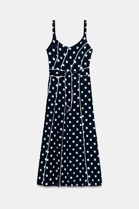 VESTITO MIDI A POIS CON CINTURA | Zara IT