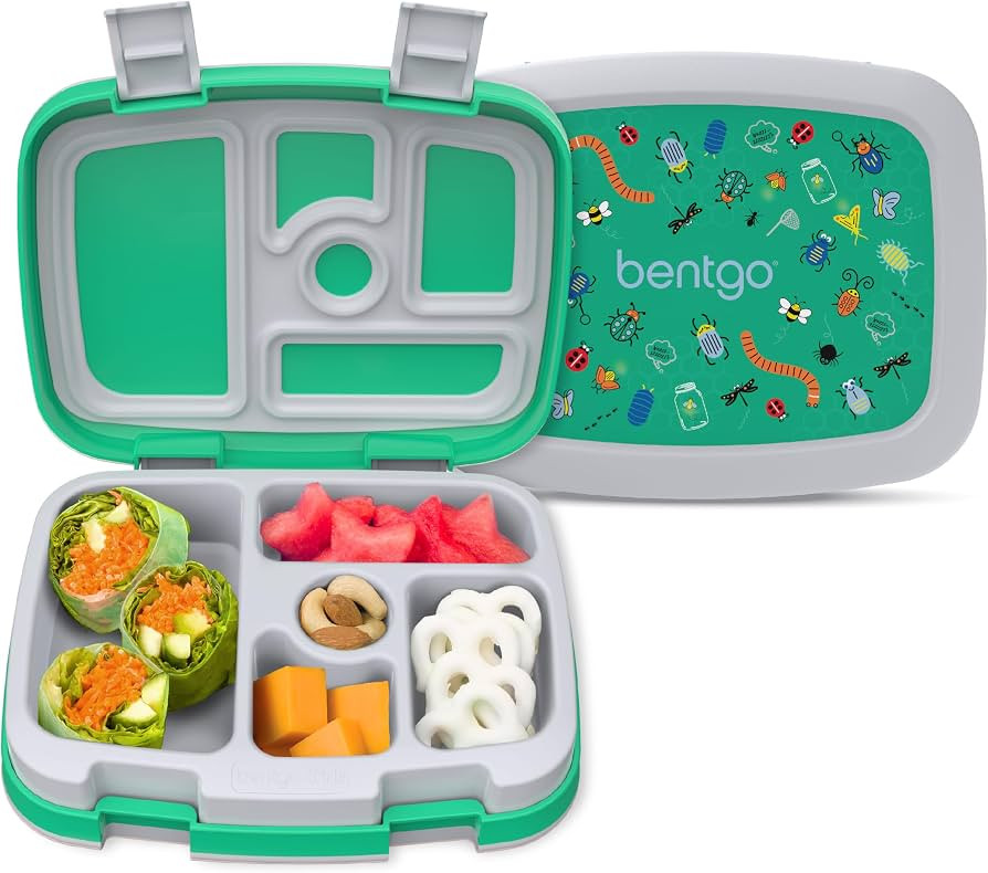 Bentgo® Kids Prints Leak-Proof, 5-Compartment Bento-Style Kids Lunch Box - Ideal Portion Sizes f... | Amazon (US)