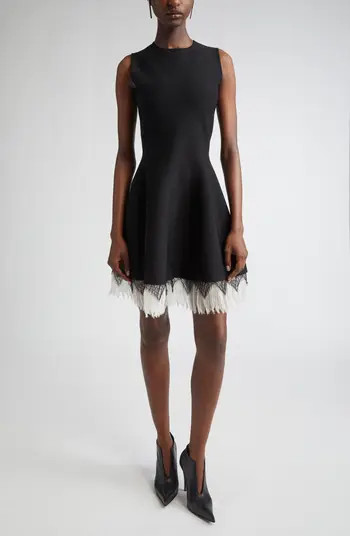 McQueen Volume Cobweb Lace Fit & Flare Minidress | Nordstrom | Nordstrom