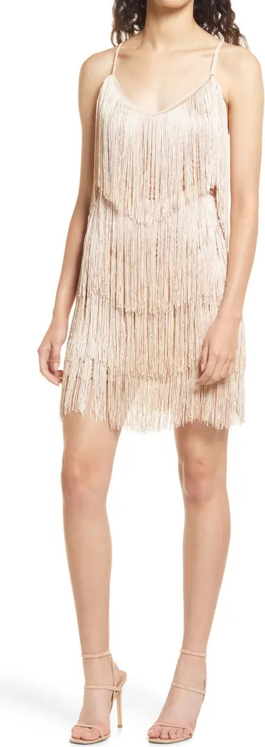 Get in the Groove Sequin Fringe Minidress | Nordstrom