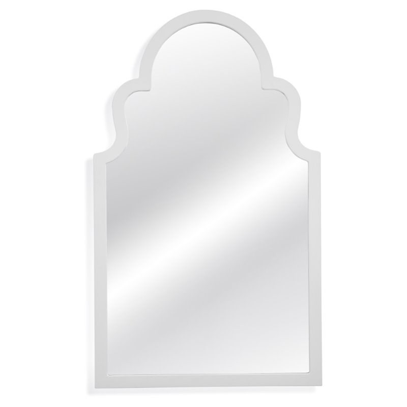 Bassett Mirror Myrna Wall Mirror in White Lacquer Engineered Wood Frame | Homesquare