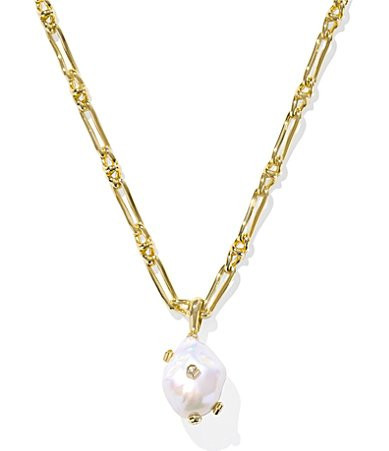 Kendra Scott Melody Small Long Pendant Necklace - Gold White Pearl | Dillard's