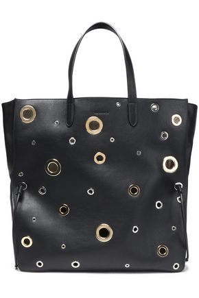 Eyelet-embellished leather tote | The Outnet Global