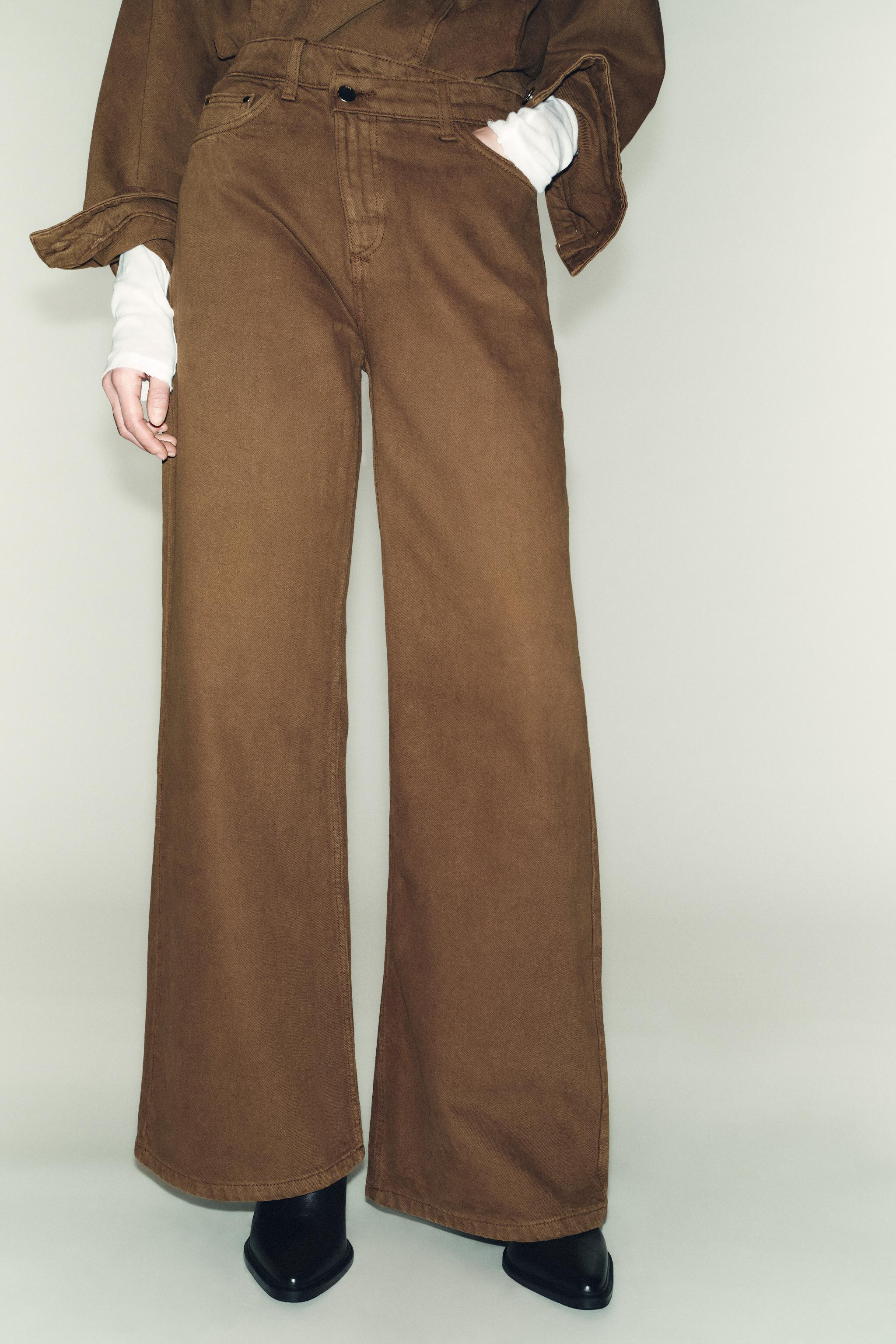 Z1975 WIDE LEG CROSSED HIGH-WAIST JEANS | Zara US