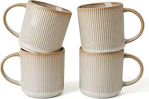 famiware 4 Pieces Coffee Mug, 12 oz Catering Mugs with Handle for Coffee, Tea, Cocoa, Milk, Cappu... | Amazon (US)