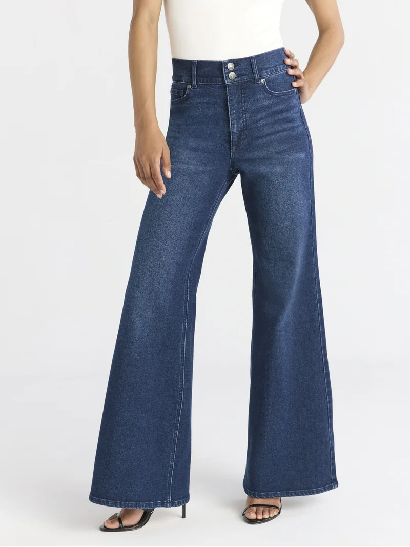 Sofia by Sofia Vergara Women's and Women's Plus Margot Wide Leg High Rise Jeans, 30.5" and 32.5" ... | Walmart (US)