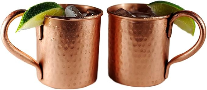 Alchemade 100% Pure Hammered Copper Mug Set - Set of 2 14 Oz Cups For Moscow Mules, Cocktails, Or... | Amazon (US)