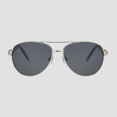 Women's Aviator Sunglasses with Polarized Lenses - A New Day™ Silver | Target