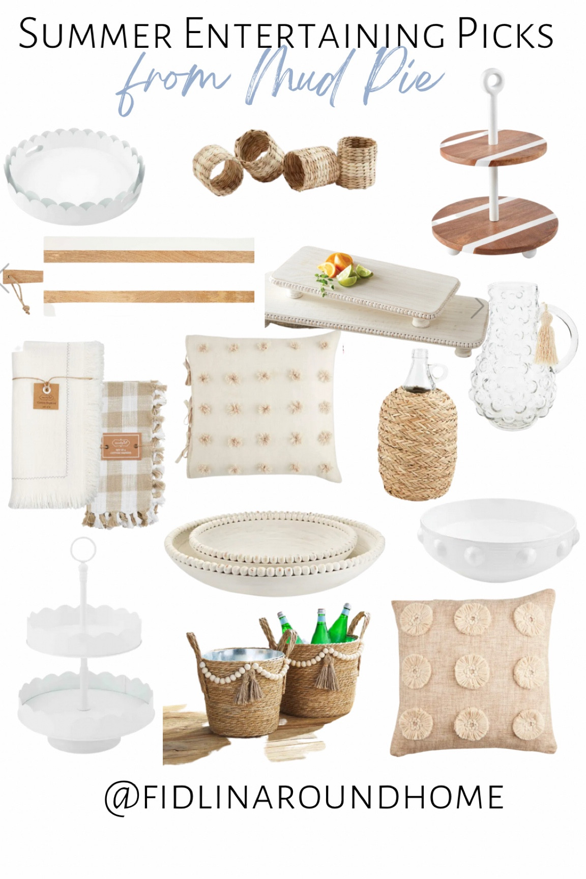 Summer entertaining essentials from Mud Pie!! Tiered serving trays pillows serving bowls ice buckets linen napkins etc!

#LTKFind #LTKhome #LTKGiftGuide