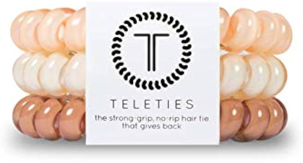 TELETIES - Large Spiral Hair Coils - Ponytail Holder Hair Ties for Women - Phone Cord Hair Ties -... | Amazon (US)