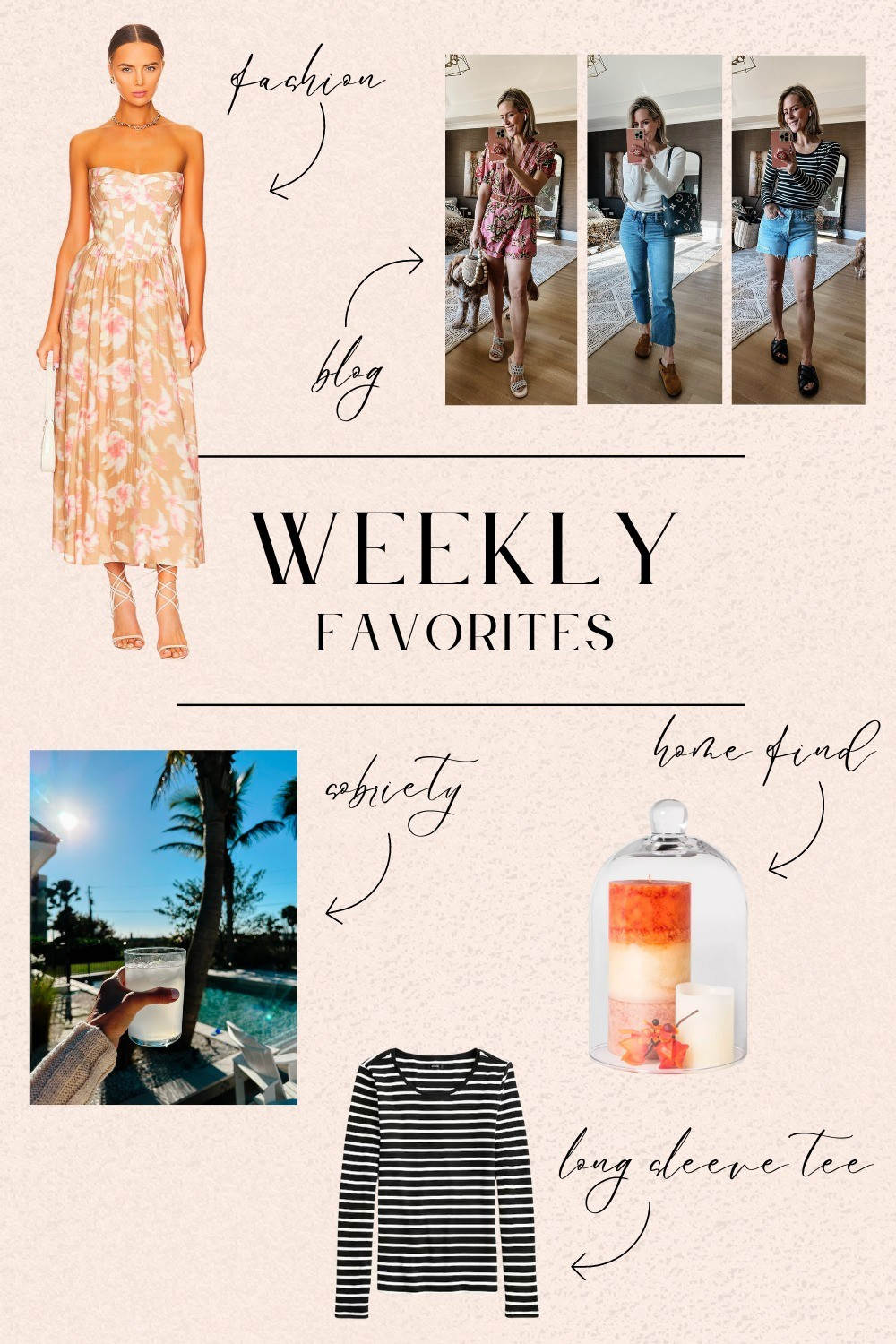 Weekly favorites! Loving this corseted midi dress for a spring wedding. This basic striped tee is something everyone should have in their closet. Check out my other spring outfits and soberita recipe on the blog at mykindofsweet.com

#LTKSeasonal #LTKhome #LTKstyletip