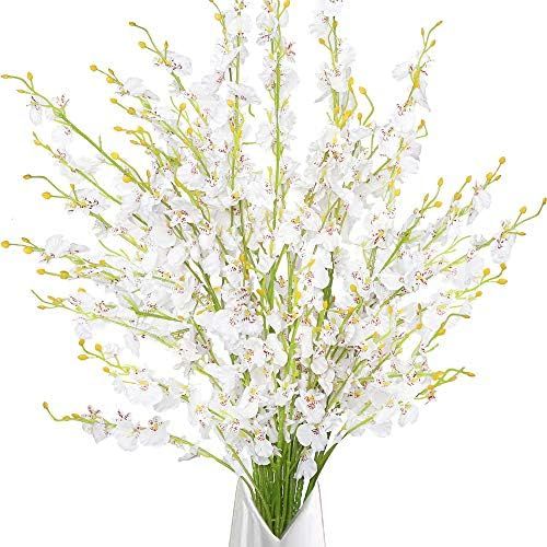 Greentime 39” Dancing Lady Orchids 10 Pcs Artificial Long Stem White Flowers for Wedding Home O... | Amazon (US)