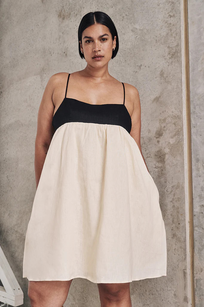 ELENA BUTTERMILK LINEN MINI DRESS | DISSH