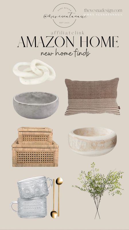 Amazon Home NEW decor finds! 

Amazon home, home decor, coffee table, console table, shelves, living room, bedroom, home decor finds, decorative boxes, pillow, bowl, cement bowl, wooden bowl, marble chain link, greenery, floral stems, rattan box, decor box, Amazon home decor, Amazon, coffee mug, glass mug, vintage mug, coffee

#LTKstyletip #LTKhome #LTKsalealert