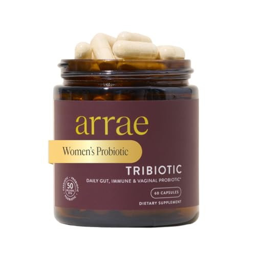 Arrae Tribiotic, Probiotics for Women, Support for Vaginal pH Balance, Gut, Immune, and Feminine Health, Prebiotics, Probiotics, Postbiotics, 60 Count | Amazon (US)