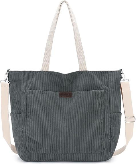 Chase Chic Corduroy Tote Bag for Women, Large Lightweight Shoulder Work Tote Crossbody Handbag fo... | Amazon (US)