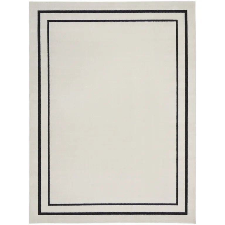 Nourison Essentials Indoor/Outdoor Ivory/Black 8' x 10' Area Rug, (8x10) | Walmart (US)