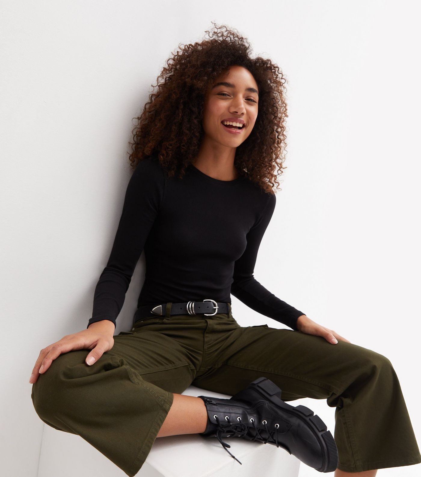 Black Ribbed Crew Neck Long Sleeve Bodysuit
						
						Add to Saved Items
						Remove from Sav... | New Look (UK)