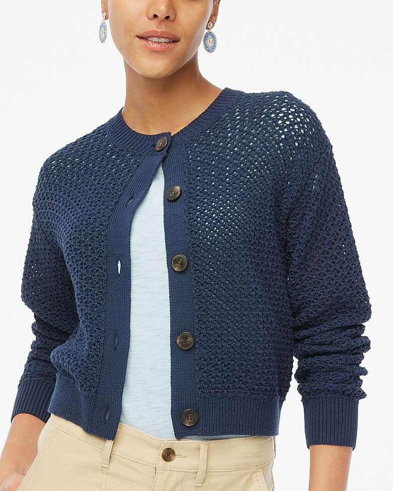 Crochet cardigan sweater | J.Crew Factory