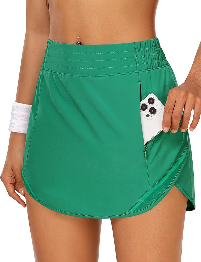 Womens Athletic Skort Tennis Skirt with Shorts High Waisted Quick Dry Running Workout Skirts with... | Amazon (US)