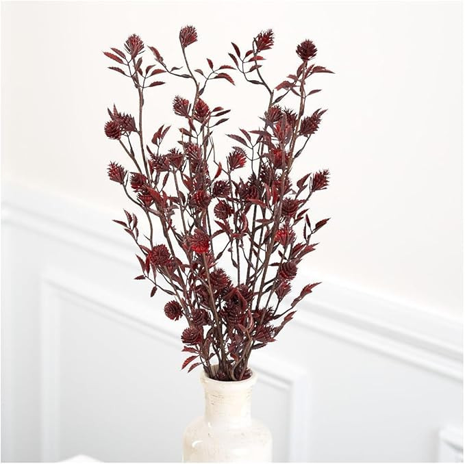 Factory Direct Craft Weather Resistant Burgundy Artificial Thistle and Leaf Bush - Fake Filler Bu... | Amazon (US)