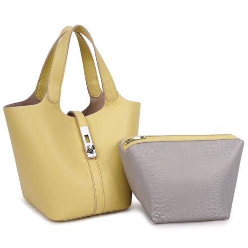 Tote Bag for Women Vegan Leather Bucket Purse for Women Top Handle Handbag Shoulder Bag with Deta... | Amazon (US)