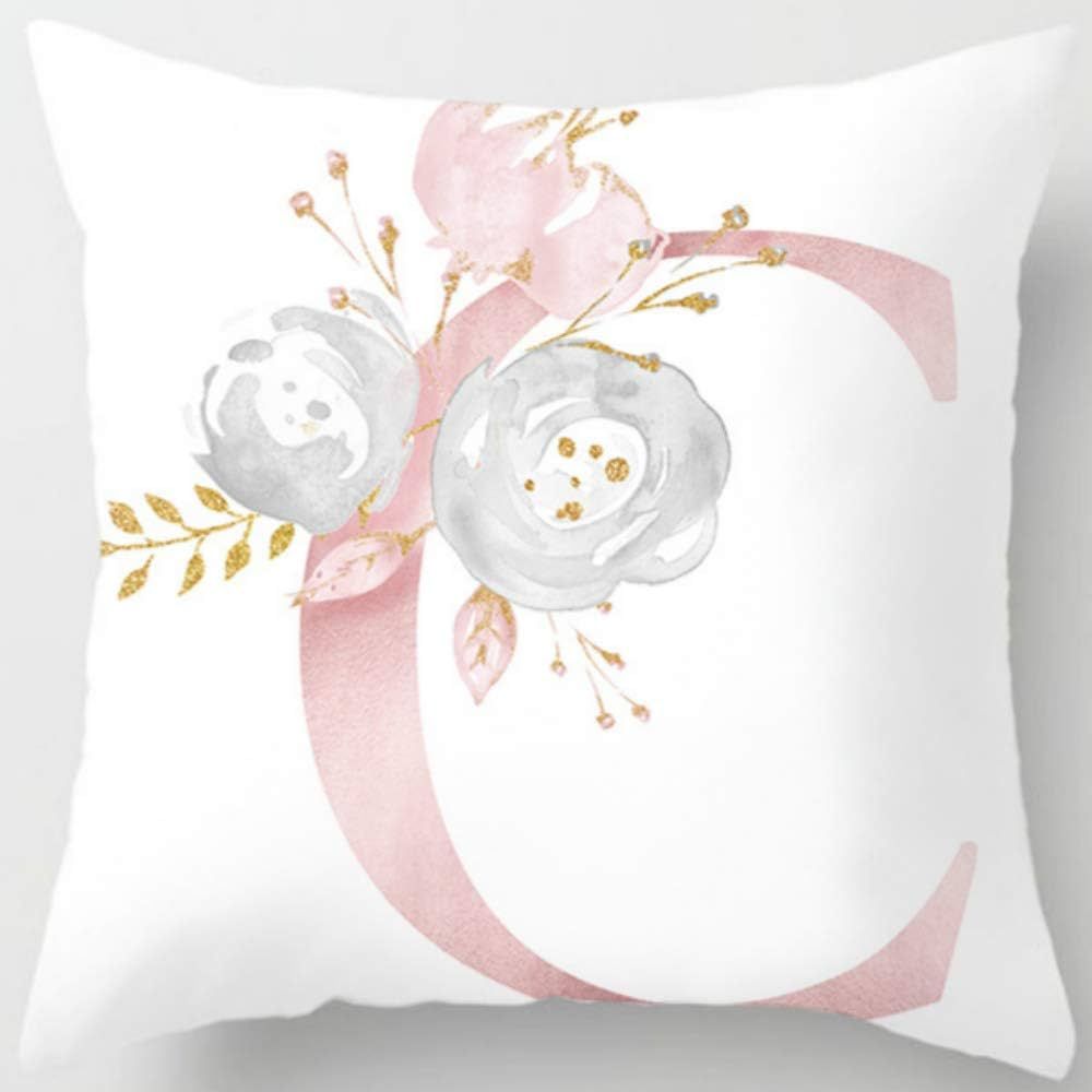 Eanpet Throw Pillow Covers Alphabet Decorative Pillow Cases ABC Letter Flowers Cushion Covers 18 ... | Amazon (US)