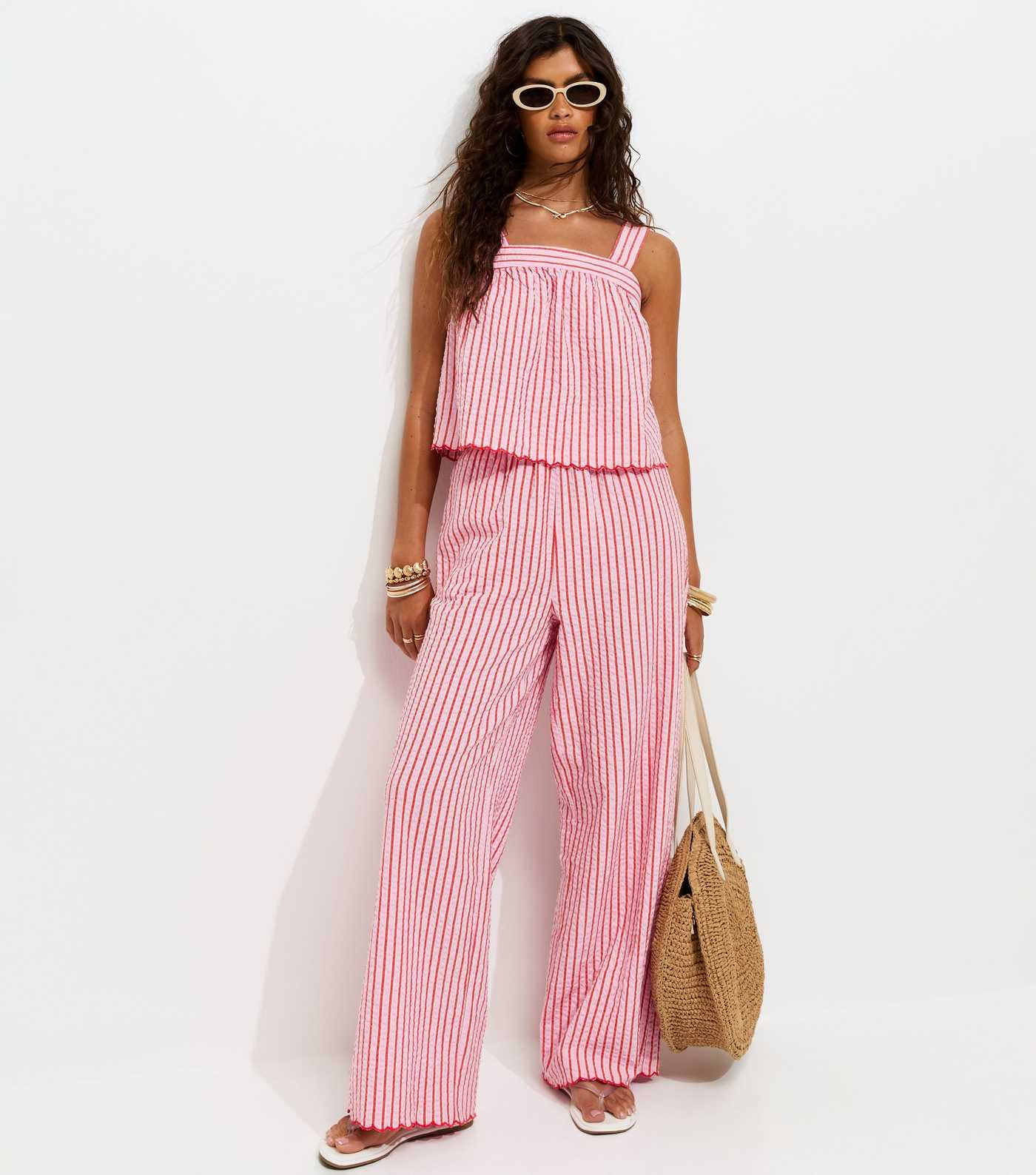 Pink Striped Square Neck Cami Top | New Look | New Look (UK)