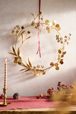 Gilded Eucalyptus + Florals Iron Wreath | Anthropologie (US)