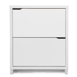 Baxton Studio 37 in. H x 31.1 in. W  White Wood Shoe Storage Cabinet-28862-4341-HD - The Home Dep... | The Home Depot