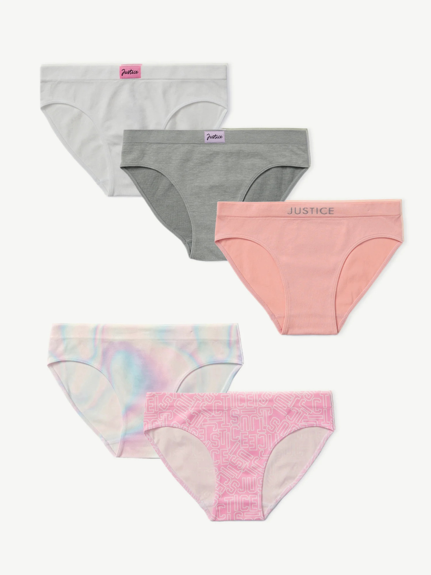 Justice Girls "Shades Collection" Bikini Undies, 5-Pack, Sizes 6-16 - Walmart.com | Walmart (US)