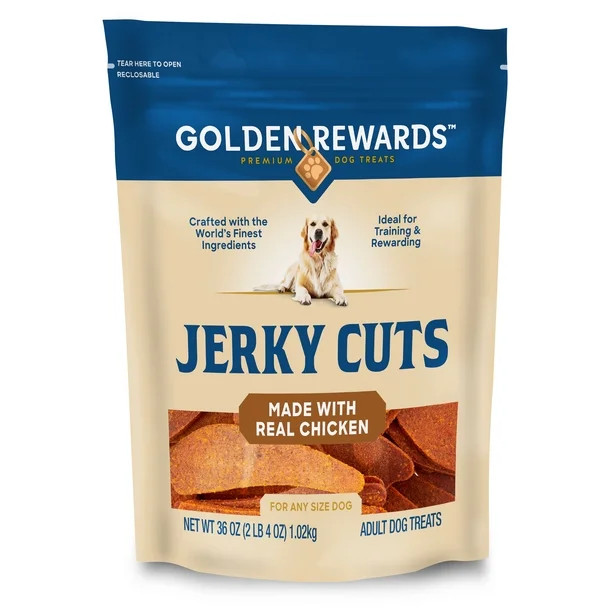 Golden Rewards Jerky Cuts Adult Dog Dry Jerky Treats with Real Chicken, 36 oz | Walmart (US)