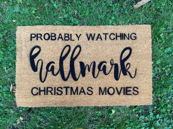 Probably watching hallmark Christmas movies doormat. Christmas | Etsy | Etsy (US)