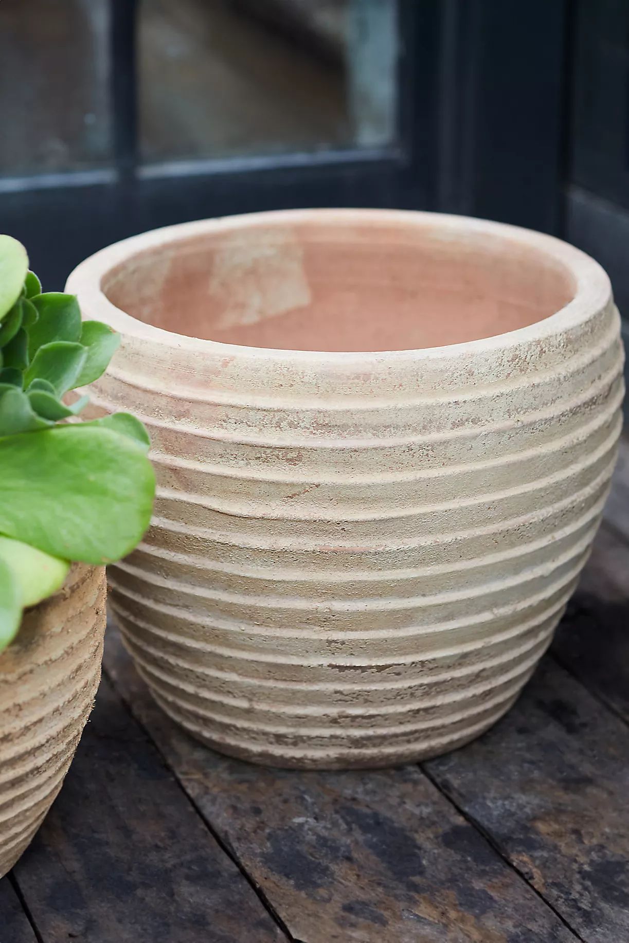 Antiqued Ring Ceramic Jar Planter, 15" | Anthropologie (US)