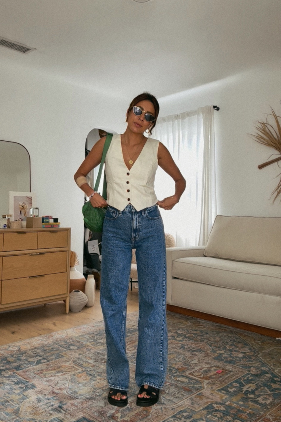 currently loving this look: LSPACE vest with abercrombie jeans. 

#LTKshoecrush #LTKstyletip