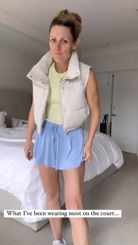 These shorts are my go tos for the court. They have built-in shorts perfect for holding a tennis ball and come in ton of colors.  I basically only wear this ribbed tank for everything active.

Puffer vest is Zara 

#TennisOutfit #ActiveOutfit #Under25 #GymOutfit #Activeshorts #TargetStyle #SpringOutfit

#LTKActive #LTKfindsunder50 #LTKfitness