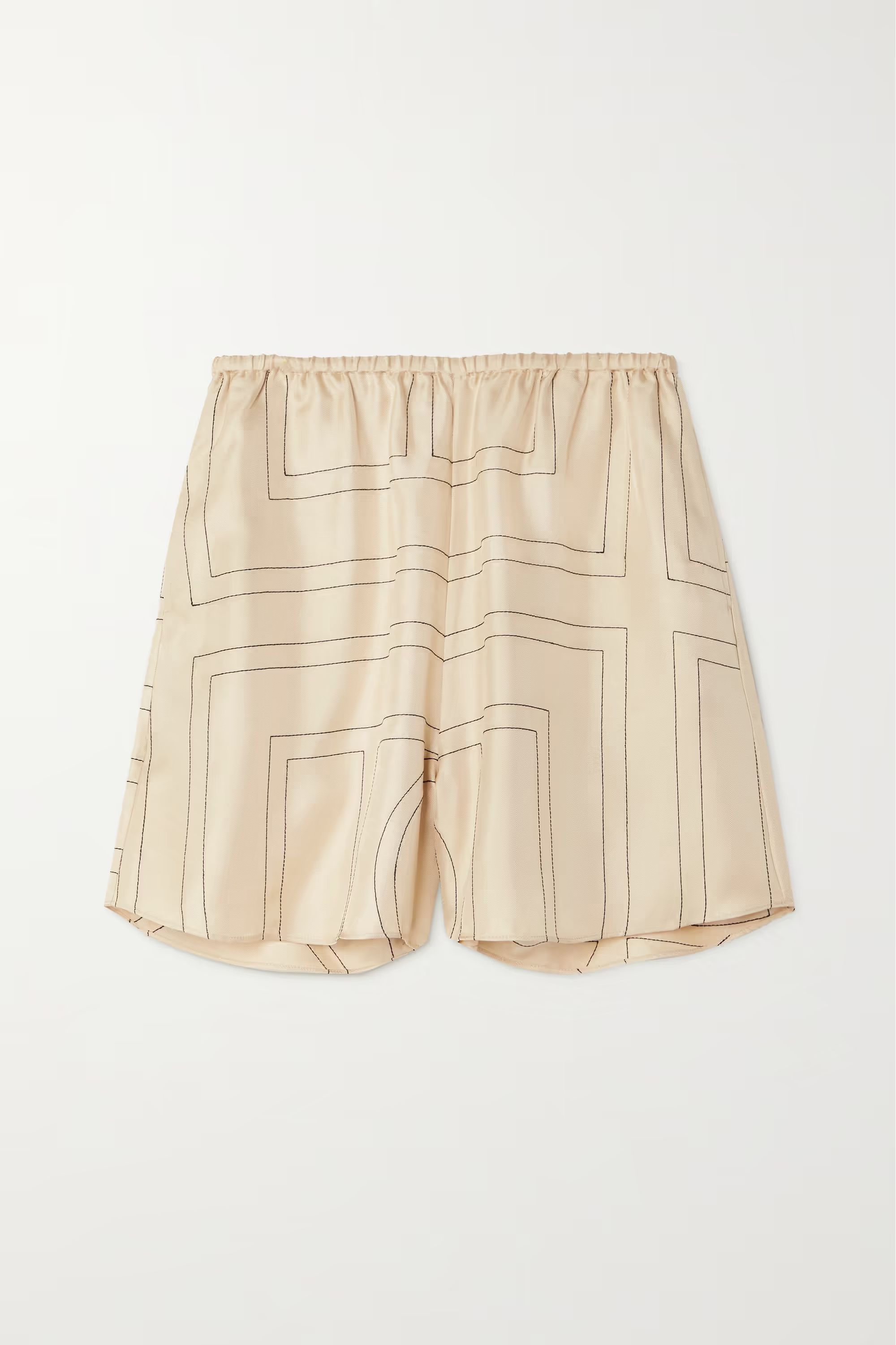 Embroidered silk-twill shorts | NET-A-PORTER (US)