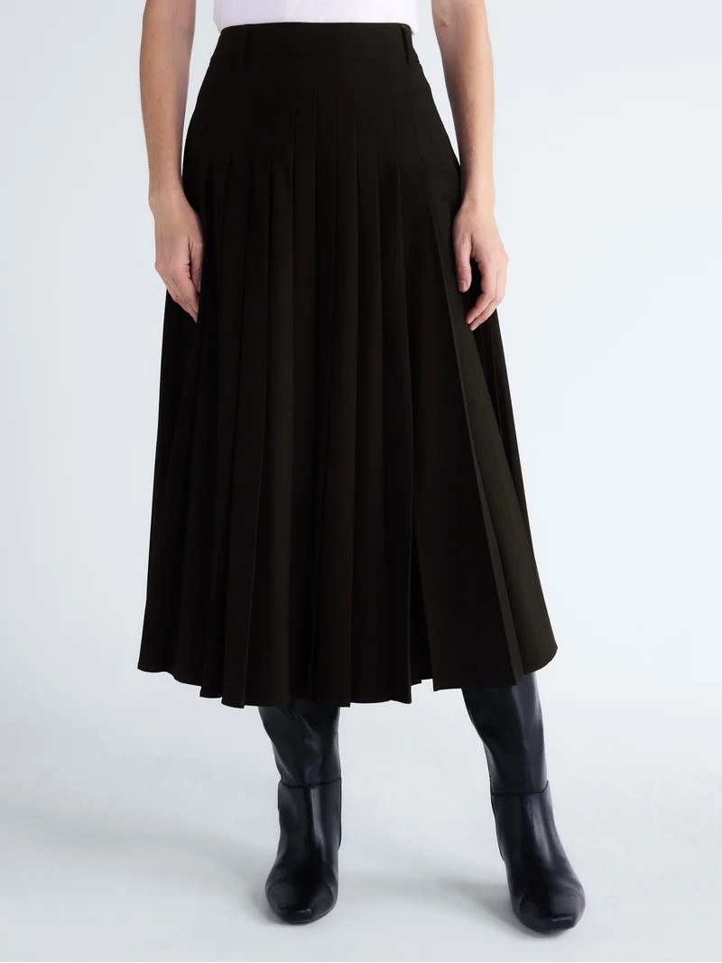 Scoop Women\u2019s Pleated Maxi Skirt, Sizes 0-18 | Walmart (US)