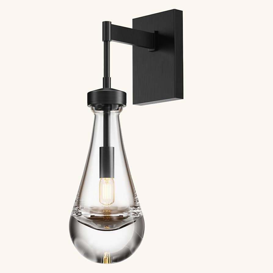 Brass Wall Sconces,Black Raindrop Bedroom Bedside Wall Light, Art Vanity Light Fixtures for Bathr... | Amazon (US)